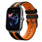 For Amazfit GTS 3 20mm Two-Color Sports Silicone Watch Band(Black+Orange) - 1