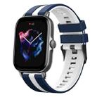 For Amazfit GTS 3 20mm Two-Color Sports Silicone Watch Band(Blue+White) - 1