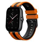 For Amazfit GTS 2E 20mm Two-Color Sports Silicone Watch Band(Orange+Black) - 1