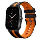 For Amazfit GTS 2E 20mm Two-Color Sports Silicone Watch Band(Black+Orange) - 1