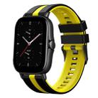 For Amazfit GTS 2E 20mm Two-Color Sports Silicone Watch Band(Black+Yellow) - 1