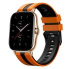 For Amazfit GTS 2 20mm Two-Color Sports Silicone Watch Band(Orange+Black) - 1