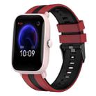 For Amazfit Pop Pro 20mm Two-Color Sports Silicone Watch Band(Red+Black) - 1