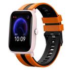 For Amazfit Pop Pro 20mm Two-Color Sports Silicone Watch Band(Orange+Black) - 1
