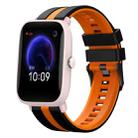 For Amazfit Pop Pro 20mm Two-Color Sports Silicone Watch Band(Black+Orange) - 1