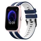 For Amazfit Pop Pro 20mm Two-Color Sports Silicone Watch Band(Blue+White) - 1