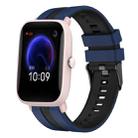 For Amazfit Pop Pro 20mm Two-Color Sports Silicone Watch Band(Blue+Black) - 1