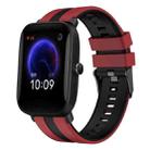 For Amazfit Pop 20mm Two-Color Sports Silicone Watch Band(Red+Black) - 1