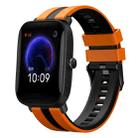 For Amazfit Pop 20mm Two-Color Sports Silicone Watch Band(Orange+Black) - 1