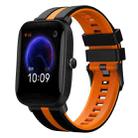 For Amazfit Pop 20mm Two-Color Sports Silicone Watch Band(Black+Orange) - 1