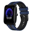 For Amazfit Pop 20mm Two-Color Sports Silicone Watch Band(Blue+Black) - 1