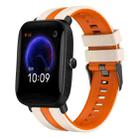 For Amazfit Pop 20mm Two-Color Sports Silicone Watch Band(Starlight+Orange) - 1