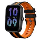 For Amazfit Bip3 20mm Two-Color Sports Silicone Watch Band(Black+Orange) - 1