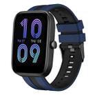 For Amazfit Bip3 20mm Two-Color Sports Silicone Watch Band(Blue+Black) - 1