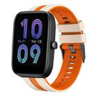 For Amazfit Bip3 20mm Two-Color Sports Silicone Watch Band(Starlight+Orange) - 1