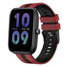 For Amazfit Bip3 Pro 20mm Two-Color Sports Silicone Watch Band(Red+Black) - 1