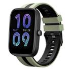 For Amazfit Bip3 Pro 20mm Two-Color Sports Silicone Watch Band(Light Green+Black) - 1