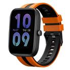 For Amazfit Bip3 Pro 20mm Two-Color Sports Silicone Watch Band(Orange+Black) - 1