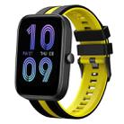 For Amazfit Bip3 Pro 20mm Two-Color Sports Silicone Watch Band(Black+Yellow) - 1