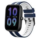 For Amazfit Bip3 Pro 20mm Two-Color Sports Silicone Watch Band(Blue+White) - 1