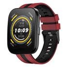 For Amazfit Bip 5 22mm Two-Color Sports Silicone Watch Band(Red+Black) - 1