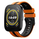 For Amazfit Bip 5 22mm Two-Color Sports Silicone Watch Band(Orange+Black) - 1