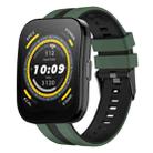 For Amazfit Bip 5 22mm Two-Color Sports Silicone Watch Band(Olive Green+Black) - 1