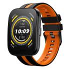 For Amazfit Bip 5 22mm Two-Color Sports Silicone Watch Band(Black+Orange) - 1