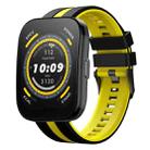 For Amazfit Bip 5 22mm Two-Color Sports Silicone Watch Band(Black+Yellow) - 1