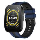 For Amazfit Bip 5 22mm Two-Color Sports Silicone Watch Band(Blue+Black) - 1
