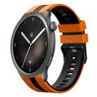 For Amazfit Balance 22mm Two-Color Sports Silicone Watch Band(Orange+Black) - 1