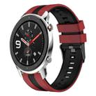 For Amazfit GTR 4 22mm Two-Color Sports Silicone Watch Band(Red+Black) - 1