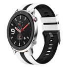 For Amazfit GTR 4 22mm Two-Color Sports Silicone Watch Band(White+Black) - 1