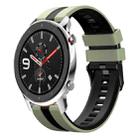 For Amazfit GTR 4 22mm Two-Color Sports Silicone Watch Band(Light Green+Black) - 1