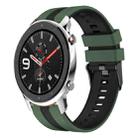 For Amazfit GTR 4 22mm Two-Color Sports Silicone Watch Band(Olive Green+Black) - 1