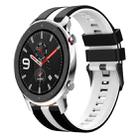 For Amazfit GTR 4 22mm Two-Color Sports Silicone Watch Band(Black+White) - 1