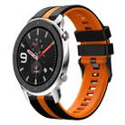 For Amazfit GTR 4 22mm Two-Color Sports Silicone Watch Band(Black+Orange) - 1