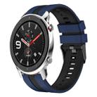 For Amazfit GTR 4 22mm Two-Color Sports Silicone Watch Band(Blue+Black) - 1