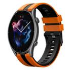 For Amazfit GTR 3 22mm Two-Color Sports Silicone Watch Band(Orange+Black) - 1