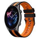 For Amazfit GTR 3 Pro 22mm Two-Color Sports Silicone Watch Band(Black+Orange) - 1