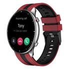 For Amazfit GTR 2 22mm Two-Color Sports Silicone Watch Band(Red+Black) - 1