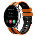 For Amazfit GTR 2 22mm Two-Color Sports Silicone Watch Band(Orange+Black) - 1