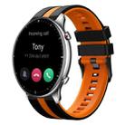 For Amazfit GTR 2 22mm Two-Color Sports Silicone Watch Band(Black+Orange) - 1