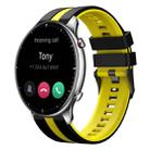 For Amazfit GTR 2 22mm Two-Color Sports Silicone Watch Band(Black+Yellow) - 1