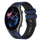 For Amazfit 3 22mm Two-Color Sports Silicone Watch Band(Blue+Black) - 1