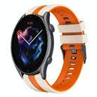 For Amazfit 3 22mm Two-Color Sports Silicone Watch Band(Starlight+Orange) - 1
