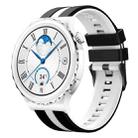 For Huawei Watch GT3 Pro 43mm 20mm Two Color Sports Silicone Watch Band(Black+White) - 1