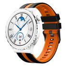 For Huawei Watch GT3 Pro 43mm 20mm Two Color Sports Silicone Watch Band(Black+Orange) - 1