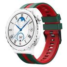 For Huawei Watch GT3 Pro 43mm 20mm Two Color Sports Silicone Watch Band(Green+Red) - 1