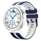 For Huawei Watch GT3 Pro 43mm 20mm Two Color Sports Silicone Watch Band(Blue+White) - 1